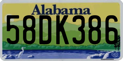 AL license plate 58DK386