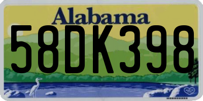 AL license plate 58DK398