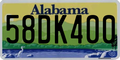 AL license plate 58DK400