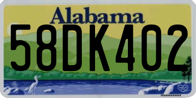AL license plate 58DK402