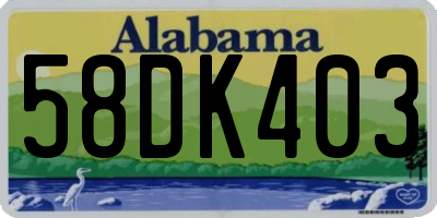 AL license plate 58DK403