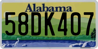 AL license plate 58DK407