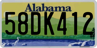 AL license plate 58DK412