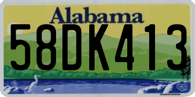 AL license plate 58DK413