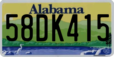 AL license plate 58DK415
