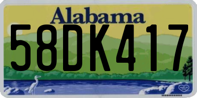 AL license plate 58DK417