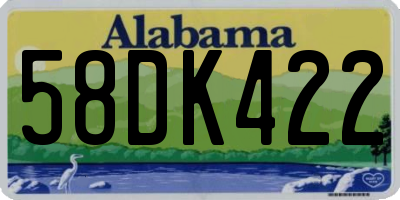AL license plate 58DK422