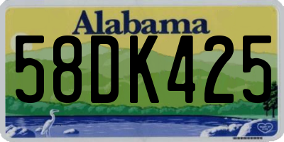 AL license plate 58DK425