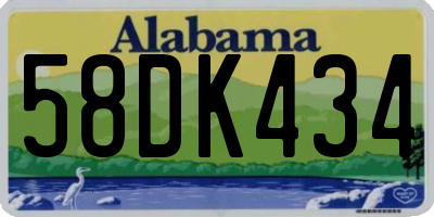 AL license plate 58DK434