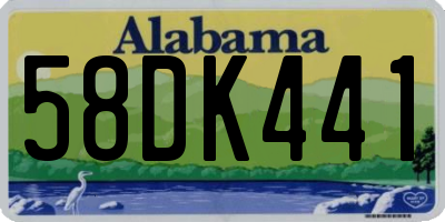 AL license plate 58DK441