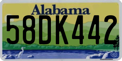 AL license plate 58DK442