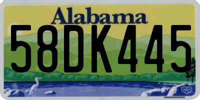AL license plate 58DK445
