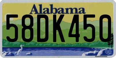 AL license plate 58DK450