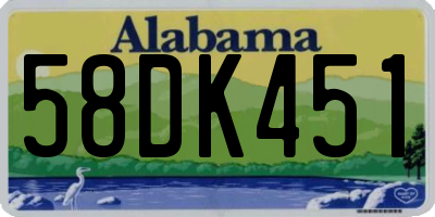 AL license plate 58DK451