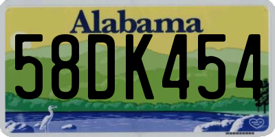 AL license plate 58DK454