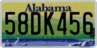 AL license plate 58DK456