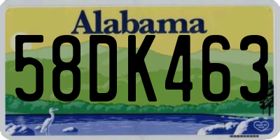 AL license plate 58DK463