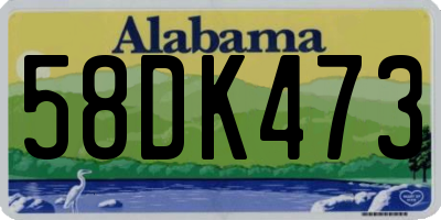AL license plate 58DK473
