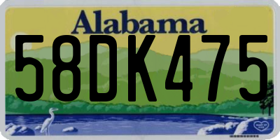 AL license plate 58DK475