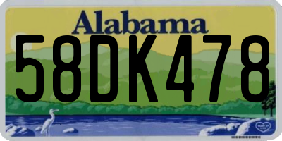 AL license plate 58DK478