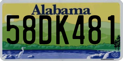 AL license plate 58DK481