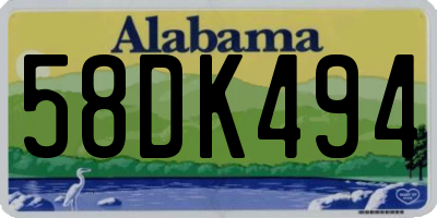 AL license plate 58DK494