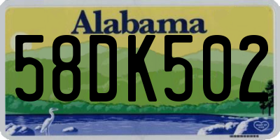 AL license plate 58DK502