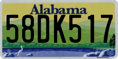 AL license plate 58DK517