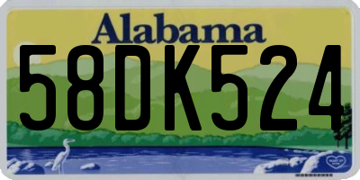 AL license plate 58DK524