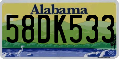 AL license plate 58DK533