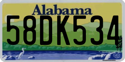AL license plate 58DK534