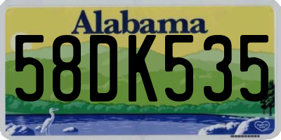 AL license plate 58DK535