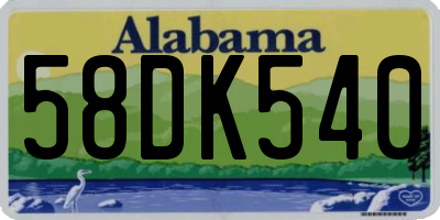 AL license plate 58DK540