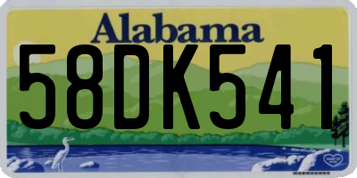 AL license plate 58DK541
