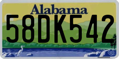 AL license plate 58DK542