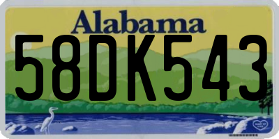AL license plate 58DK543