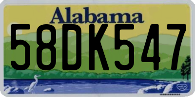 AL license plate 58DK547