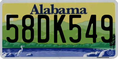 AL license plate 58DK549