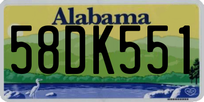 AL license plate 58DK551