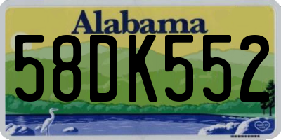 AL license plate 58DK552