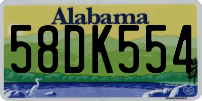 AL license plate 58DK554