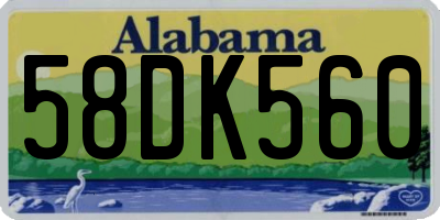 AL license plate 58DK560