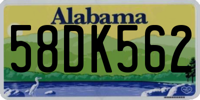 AL license plate 58DK562