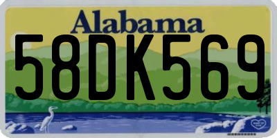 AL license plate 58DK569
