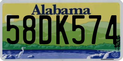 AL license plate 58DK574