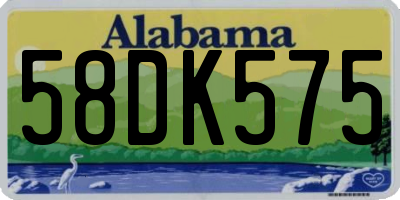 AL license plate 58DK575