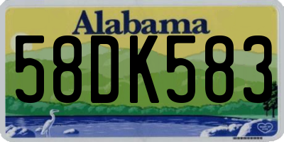 AL license plate 58DK583
