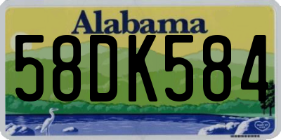 AL license plate 58DK584