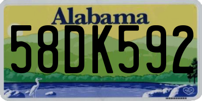 AL license plate 58DK592
