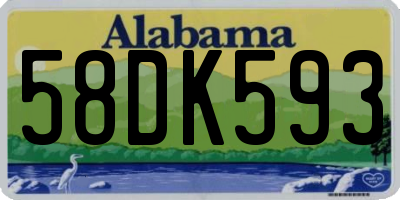 AL license plate 58DK593